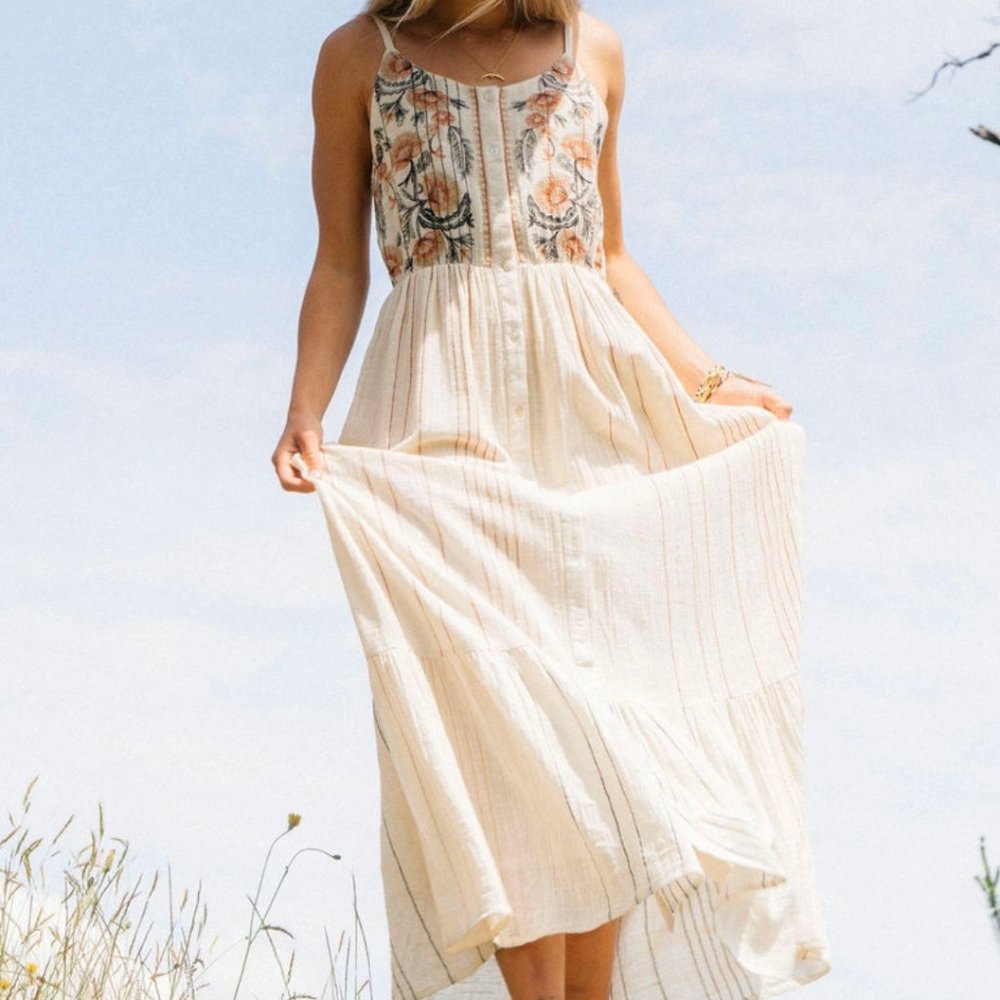 Boho Banner Summer Dress (Milk)